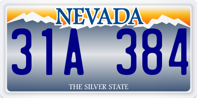 NV license plate 31A384