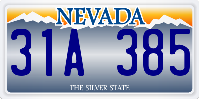 NV license plate 31A385
