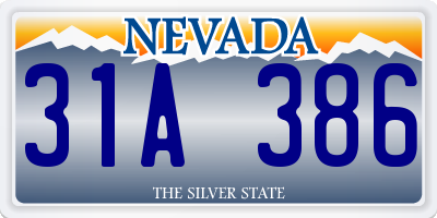 NV license plate 31A386