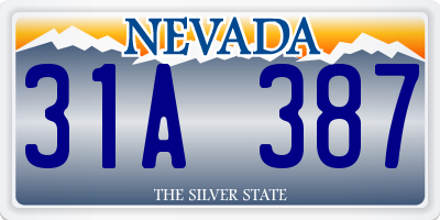 NV license plate 31A387