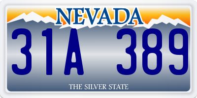 NV license plate 31A389