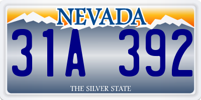 NV license plate 31A392