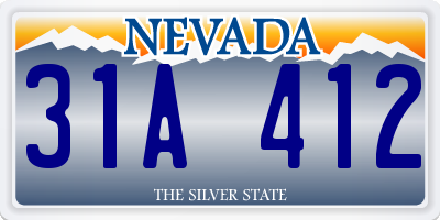 NV license plate 31A412