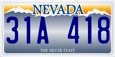 NV license plate 31A418