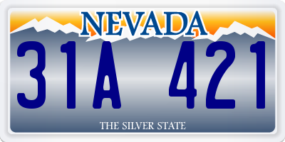 NV license plate 31A421