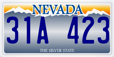 NV license plate 31A423