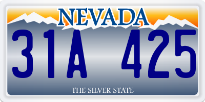 NV license plate 31A425