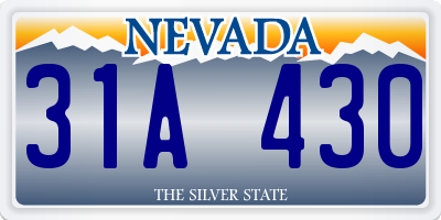 NV license plate 31A430