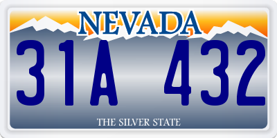 NV license plate 31A432