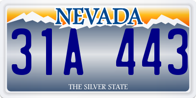 NV license plate 31A443