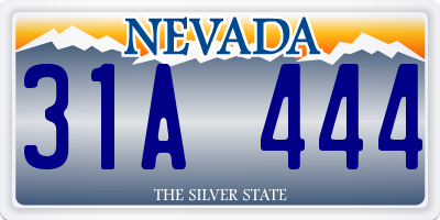 NV license plate 31A444
