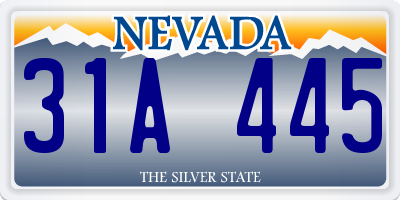 NV license plate 31A445