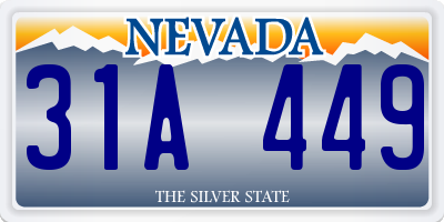 NV license plate 31A449
