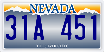 NV license plate 31A451