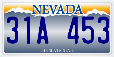 NV license plate 31A453