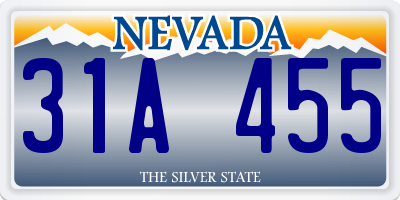 NV license plate 31A455