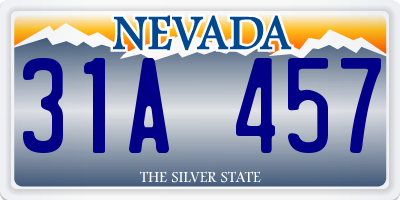 NV license plate 31A457