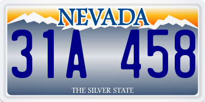 NV license plate 31A458