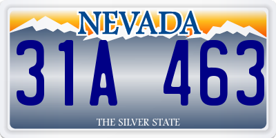 NV license plate 31A463