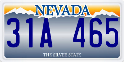 NV license plate 31A465