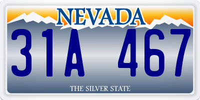 NV license plate 31A467
