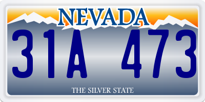 NV license plate 31A473