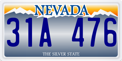 NV license plate 31A476