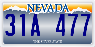 NV license plate 31A477
