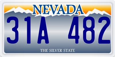 NV license plate 31A482