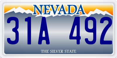 NV license plate 31A492