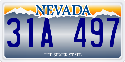 NV license plate 31A497