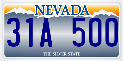 NV license plate 31A500