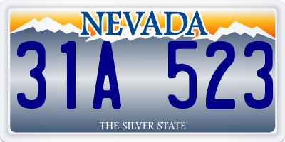NV license plate 31A523