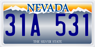 NV license plate 31A531