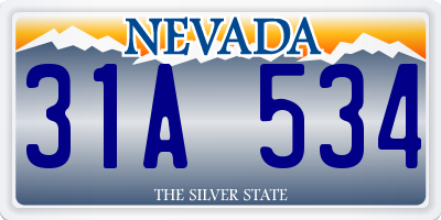 NV license plate 31A534