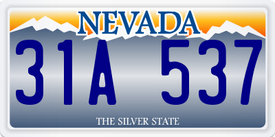 NV license plate 31A537