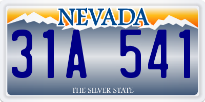 NV license plate 31A541