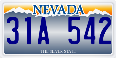 NV license plate 31A542