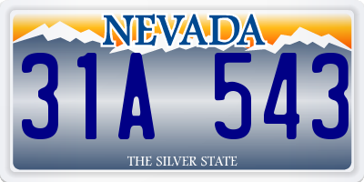 NV license plate 31A543