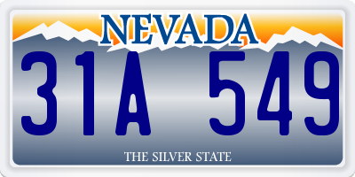 NV license plate 31A549