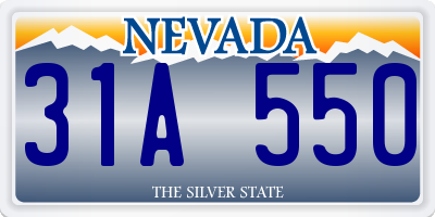 NV license plate 31A550