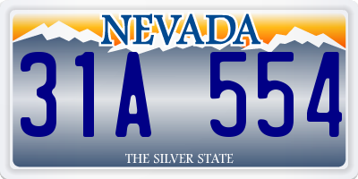 NV license plate 31A554