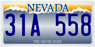 NV license plate 31A558
