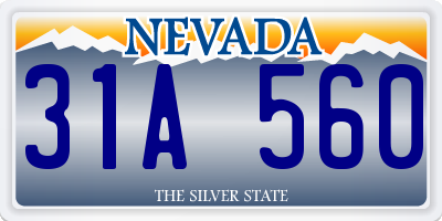 NV license plate 31A560