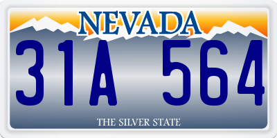 NV license plate 31A564