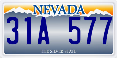NV license plate 31A577