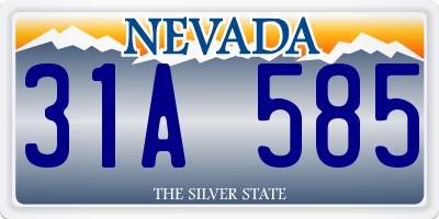 NV license plate 31A585