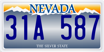 NV license plate 31A587