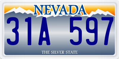 NV license plate 31A597