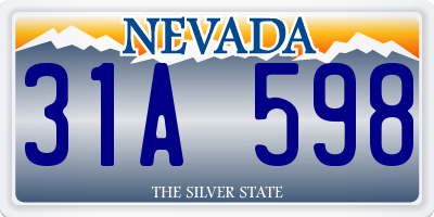 NV license plate 31A598